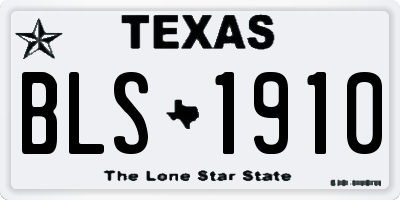 TX license plate BLS1910