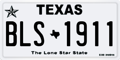 TX license plate BLS1911