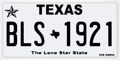 TX license plate BLS1921