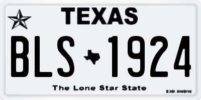 TX license plate BLS1924