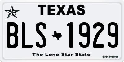 TX license plate BLS1929
