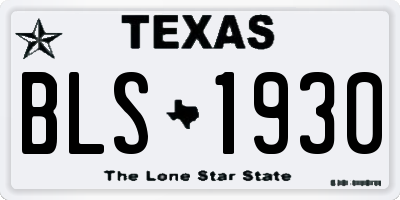 TX license plate BLS1930