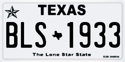 TX license plate BLS1933