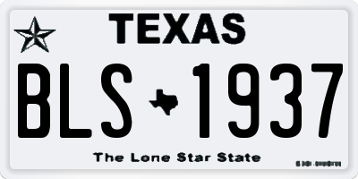 TX license plate BLS1937