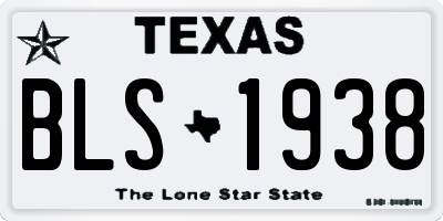 TX license plate BLS1938