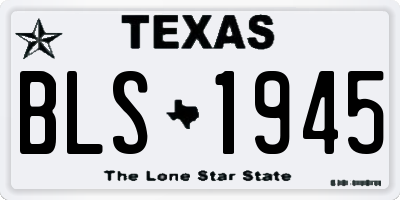 TX license plate BLS1945