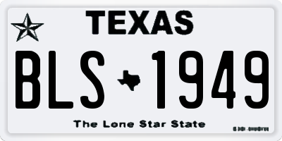 TX license plate BLS1949