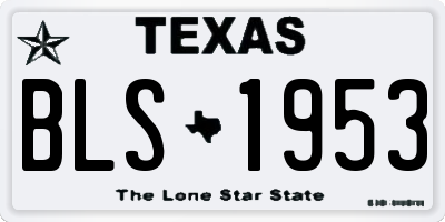 TX license plate BLS1953