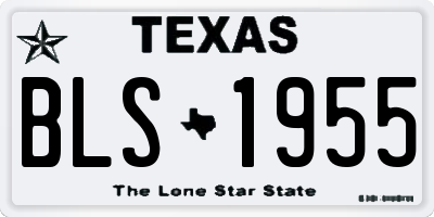 TX license plate BLS1955