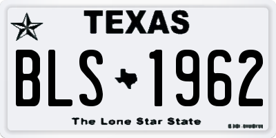 TX license plate BLS1962
