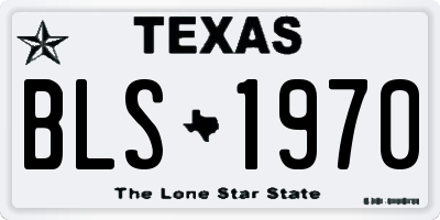 TX license plate BLS1970