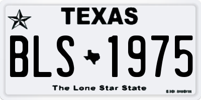TX license plate BLS1975