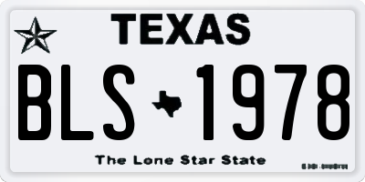 TX license plate BLS1978