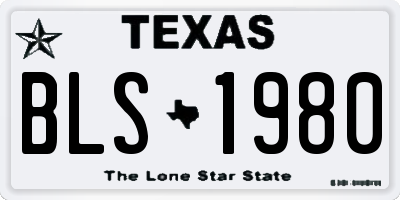 TX license plate BLS1980