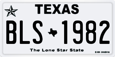 TX license plate BLS1982