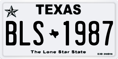 TX license plate BLS1987