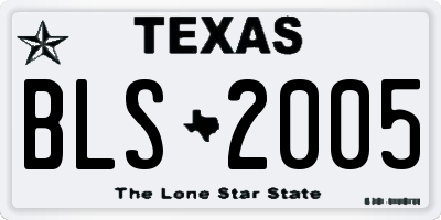 TX license plate BLS2005