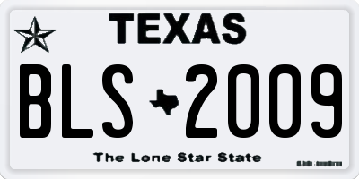 TX license plate BLS2009