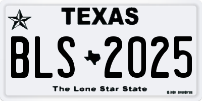TX license plate BLS2025