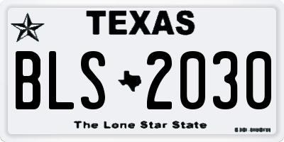 TX license plate BLS2030