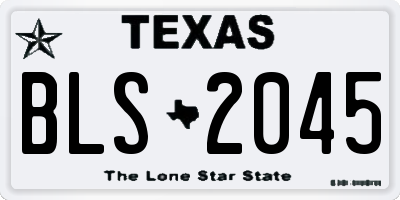 TX license plate BLS2045