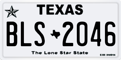 TX license plate BLS2046