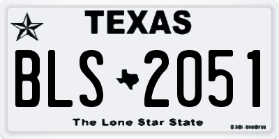 TX license plate BLS2051