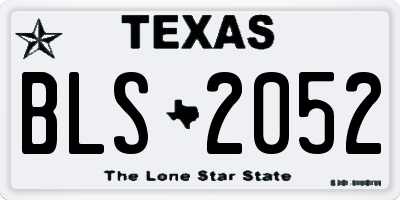 TX license plate BLS2052