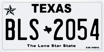 TX license plate BLS2054