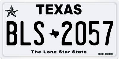 TX license plate BLS2057