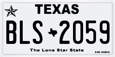 TX license plate BLS2059