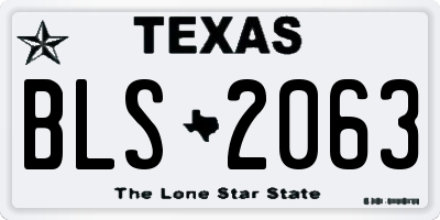 TX license plate BLS2063