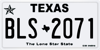 TX license plate BLS2071