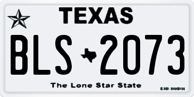 TX license plate BLS2073