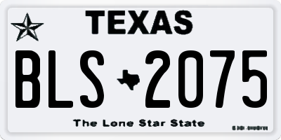 TX license plate BLS2075