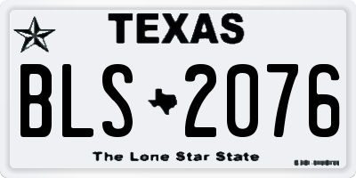 TX license plate BLS2076