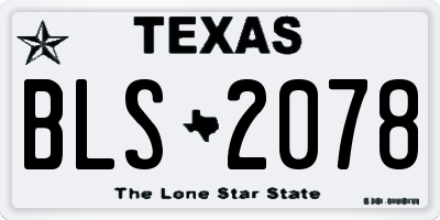 TX license plate BLS2078
