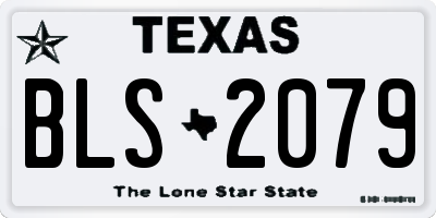 TX license plate BLS2079