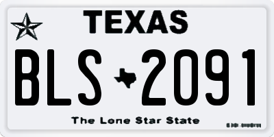 TX license plate BLS2091
