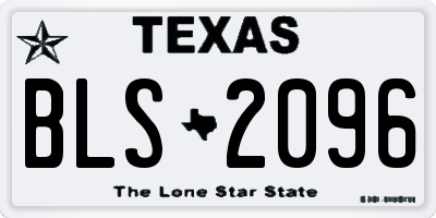 TX license plate BLS2096