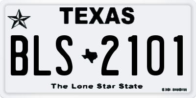 TX license plate BLS2101