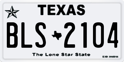 TX license plate BLS2104