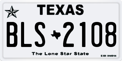 TX license plate BLS2108