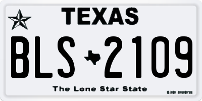 TX license plate BLS2109