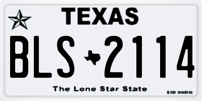 TX license plate BLS2114