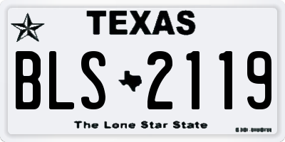 TX license plate BLS2119