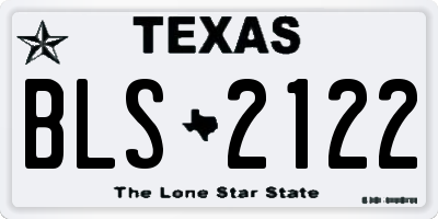 TX license plate BLS2122