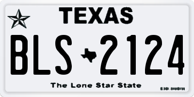 TX license plate BLS2124
