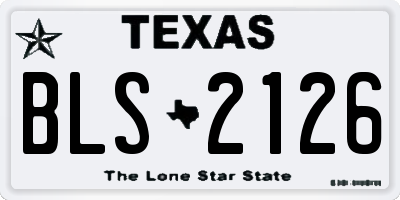 TX license plate BLS2126