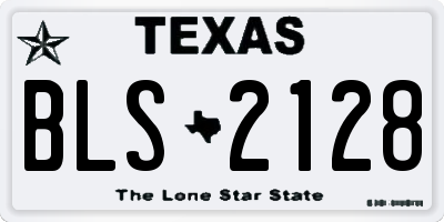 TX license plate BLS2128